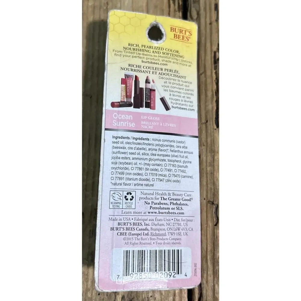 Burt’s Bee Lip Gloss Ocean Sunrise 0.2FL Oz New